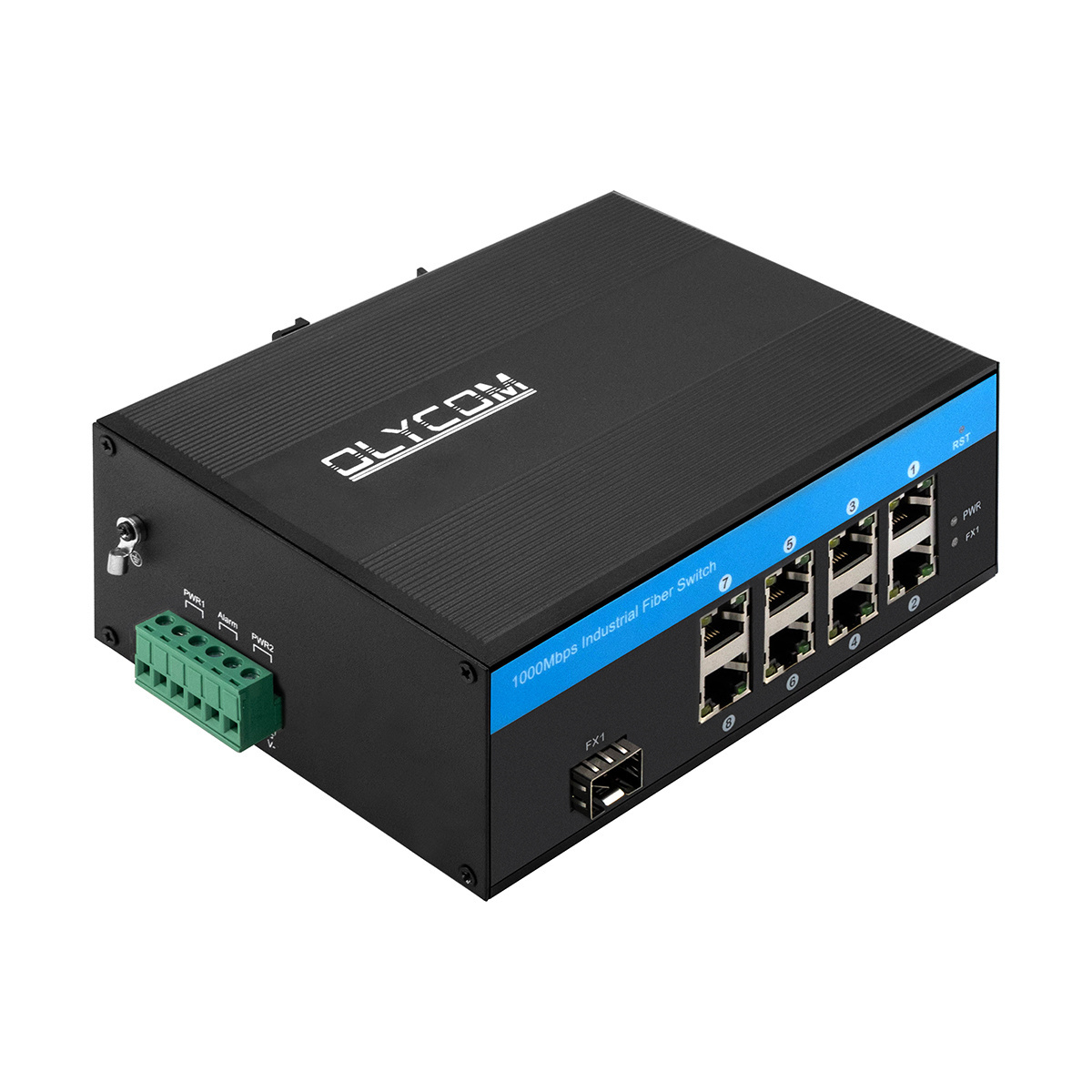 8 Rj45 ports LC 48V 1000M network industrial POE Ethernet 8 port switch