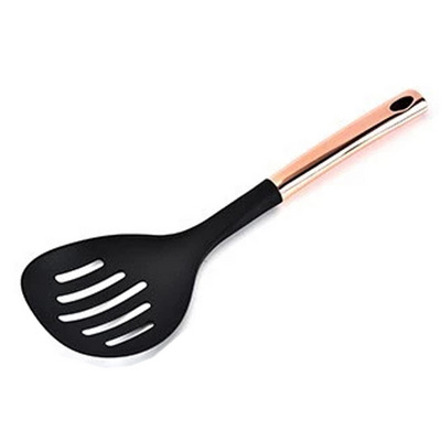 Kitchen tools Skimmer Nylon Skimmer Spoon slotted with stainless steel rose gold handle