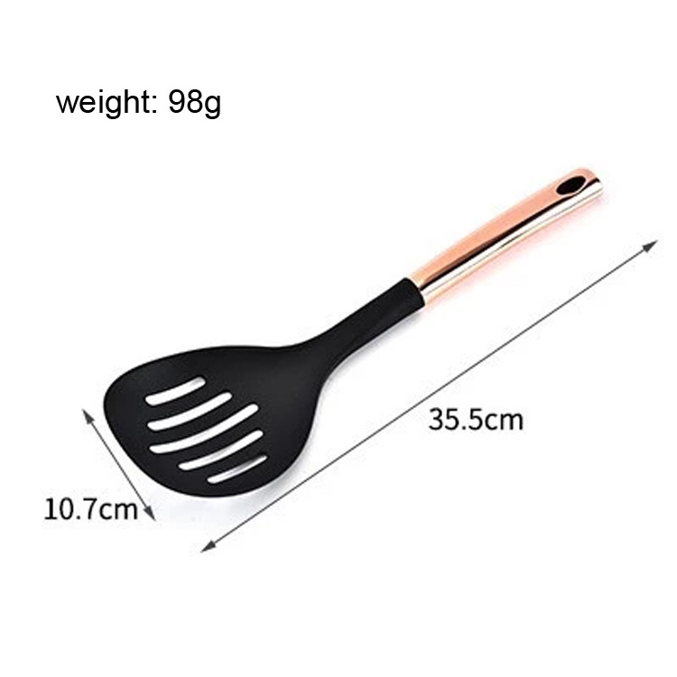 Kitchen tools Skimmer Nylon Skimmer Spoon slotted with stainless steel rose gold handle