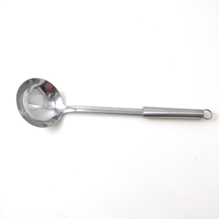 Heavy weight kitchen tools Long handle 18/8 stainless steel Cooking ladle Chinese Soup Spoon