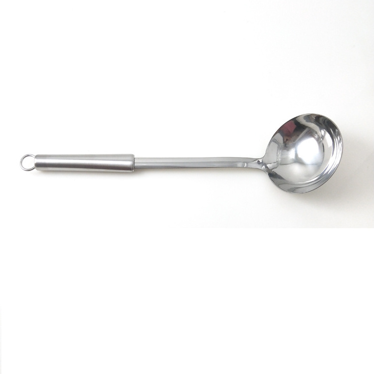 Heavy weight kitchen tools Long handle 18/8 stainless steel Cooking ladle Chinese Soup Spoon