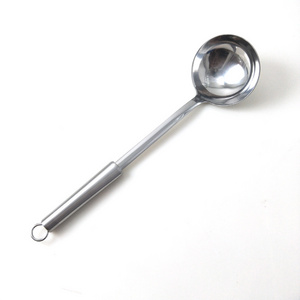 Heavy weight kitchen tools Long handle 18/8 stainless steel Cooking ladle Chinese Soup Spoon