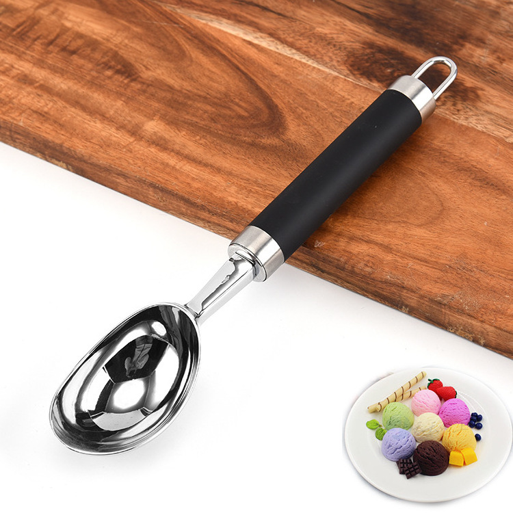 Heavy spoon metal ice cream scoop stainless steel suitable for frozen ice cream, melon, biscuit dough