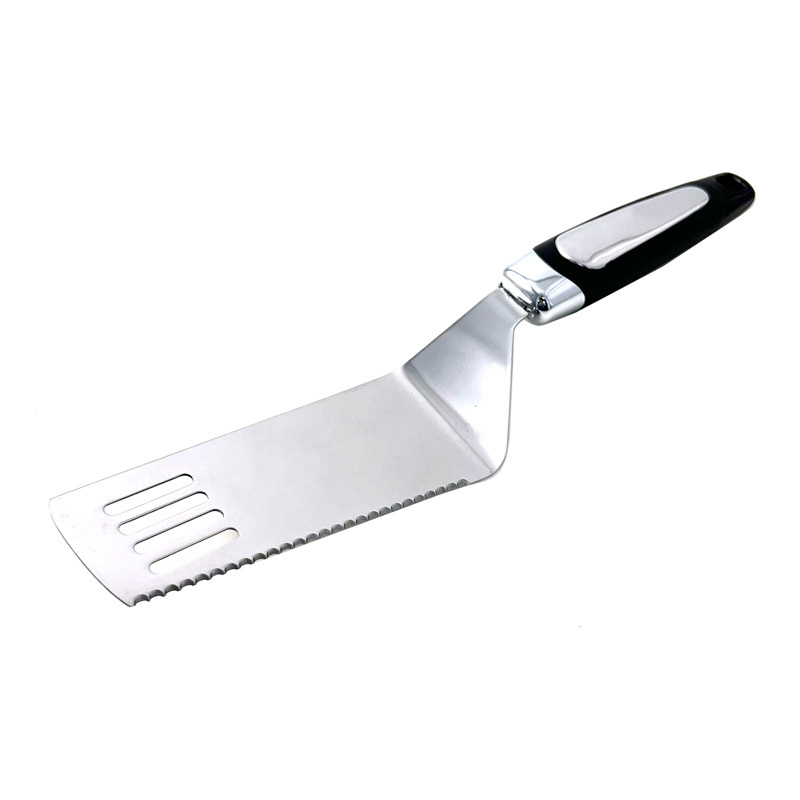 Pizza turner cutter Wide Stainless steel Pie Spatula and Cake Slicer with serrated blade