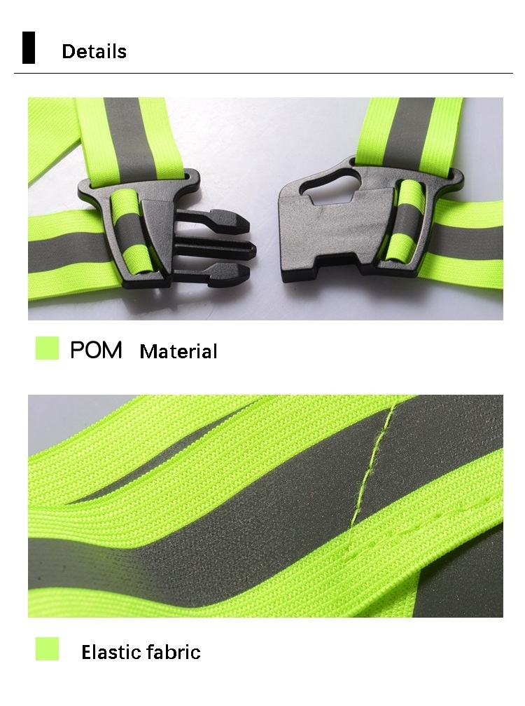 LED Cycling Vest High Visibility Outdoor Running Cycling Reflective Safety Vest Adjustable Elastic Strap Riding Reflective Belt