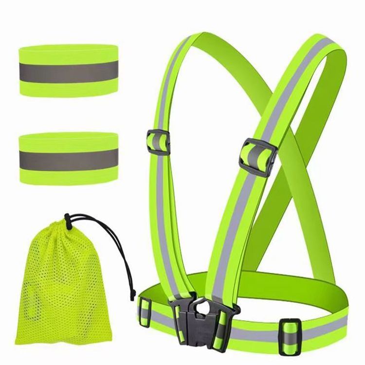 Adjustable Safety High Visible Running Reflective Straps Vest for Night Running Outdoor Cycling