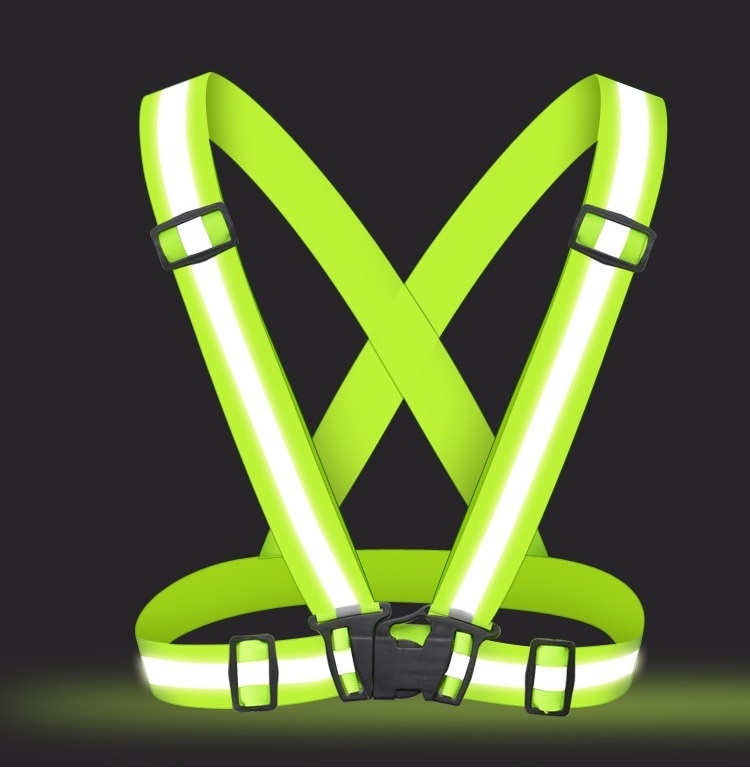 Adjustable Safety High Visible Running Reflective Straps Vest for Night Running Outdoor Cycling