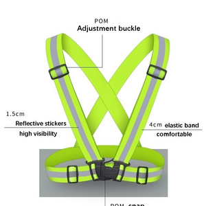 Adjustable Safety High Visible Running Reflective Straps Vest for Night Running Outdoor Cycling