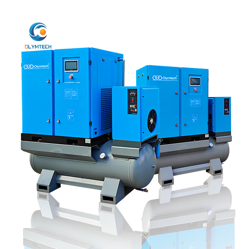 Olymtech 7.5kw 11kw 15kw 22kw Energy Efficient Portable Screw Dry Air Compressor with Air Dry and Air Tank