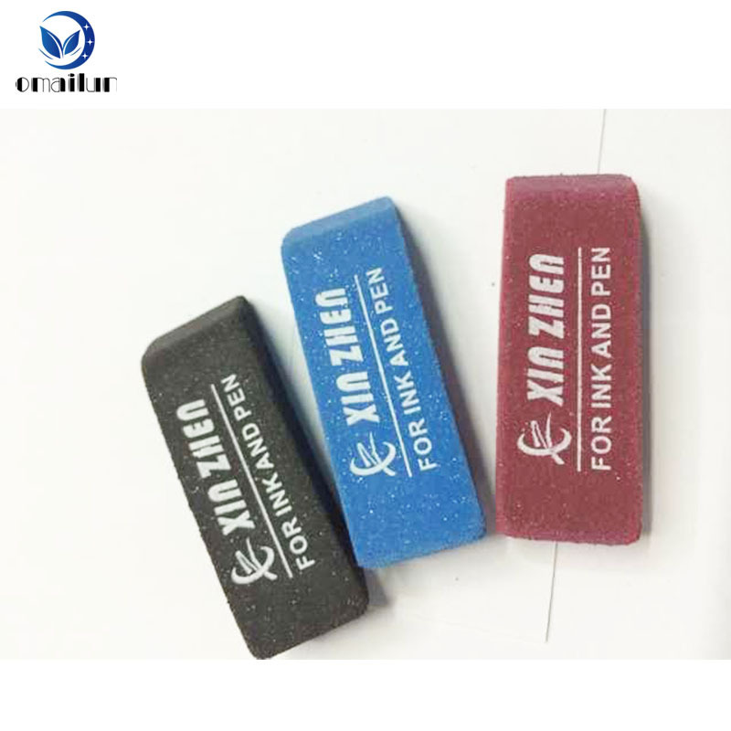 Custom printed logo rubber fountain pen ballpoint pen eraser for ink