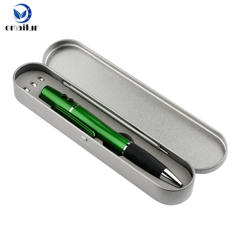 Custom logo promotional plastic multi function led light laser pointer ball pen with stylus