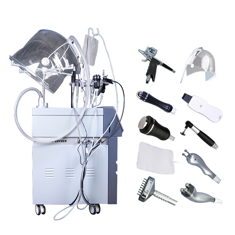 professional 11 in 1 beauty skin deep cleaning tightening oxygen spray gun for facial machine Microdermabrasion Machine