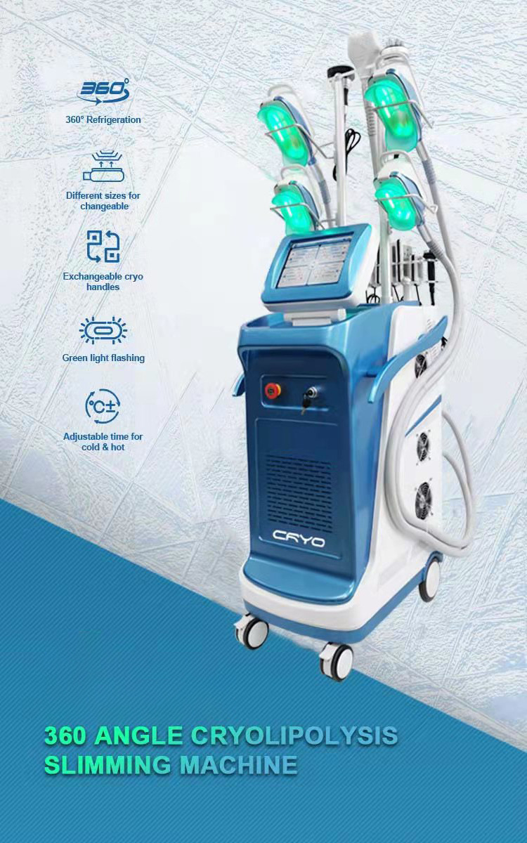 Fat Removal 360 cryo 5 handles Cryolipolysis machine 360 Cryolipolysis Slimming 3 cryo handles 4 cryo head