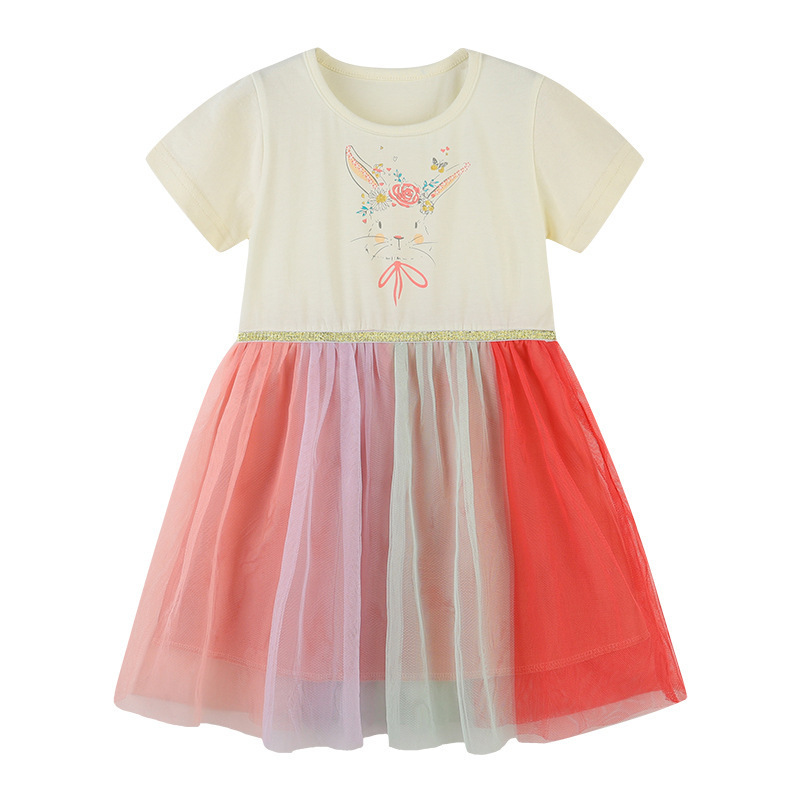 Summer Children Casual Dress Butterfly Embroidered Dresses  Kids Girls tulle Dress