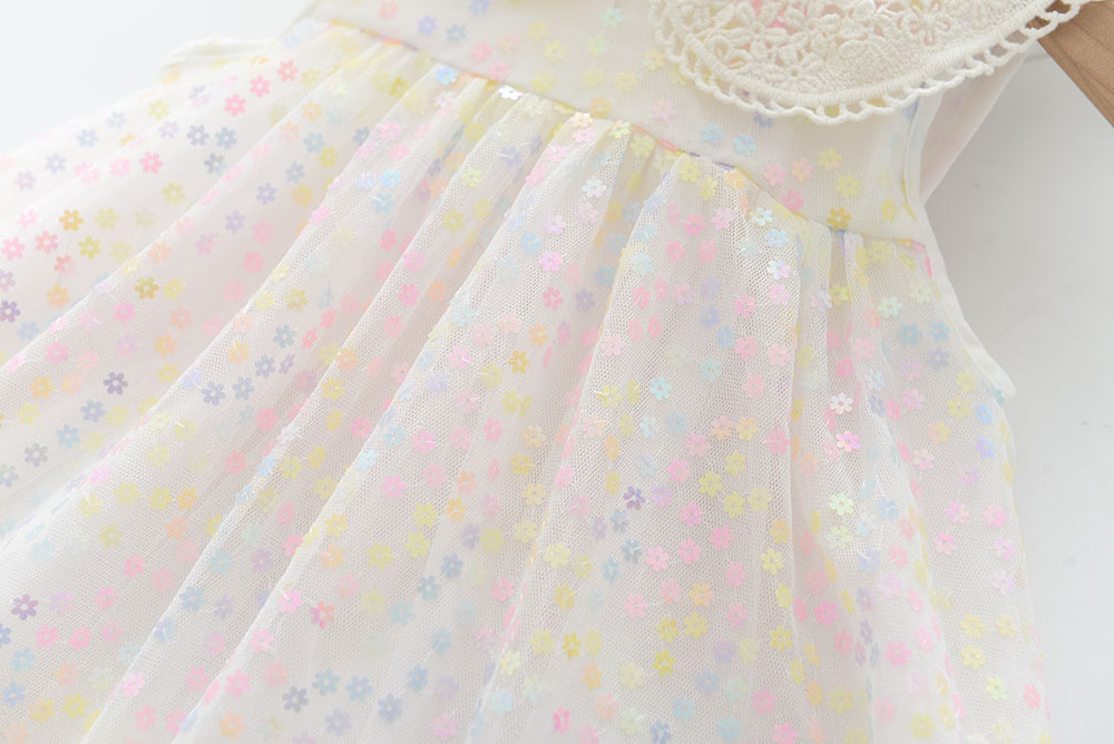 2024 New Arrival Boutique Girls Clothing Kids Tulle Dress Lace Collar Girls Princess Party Dress