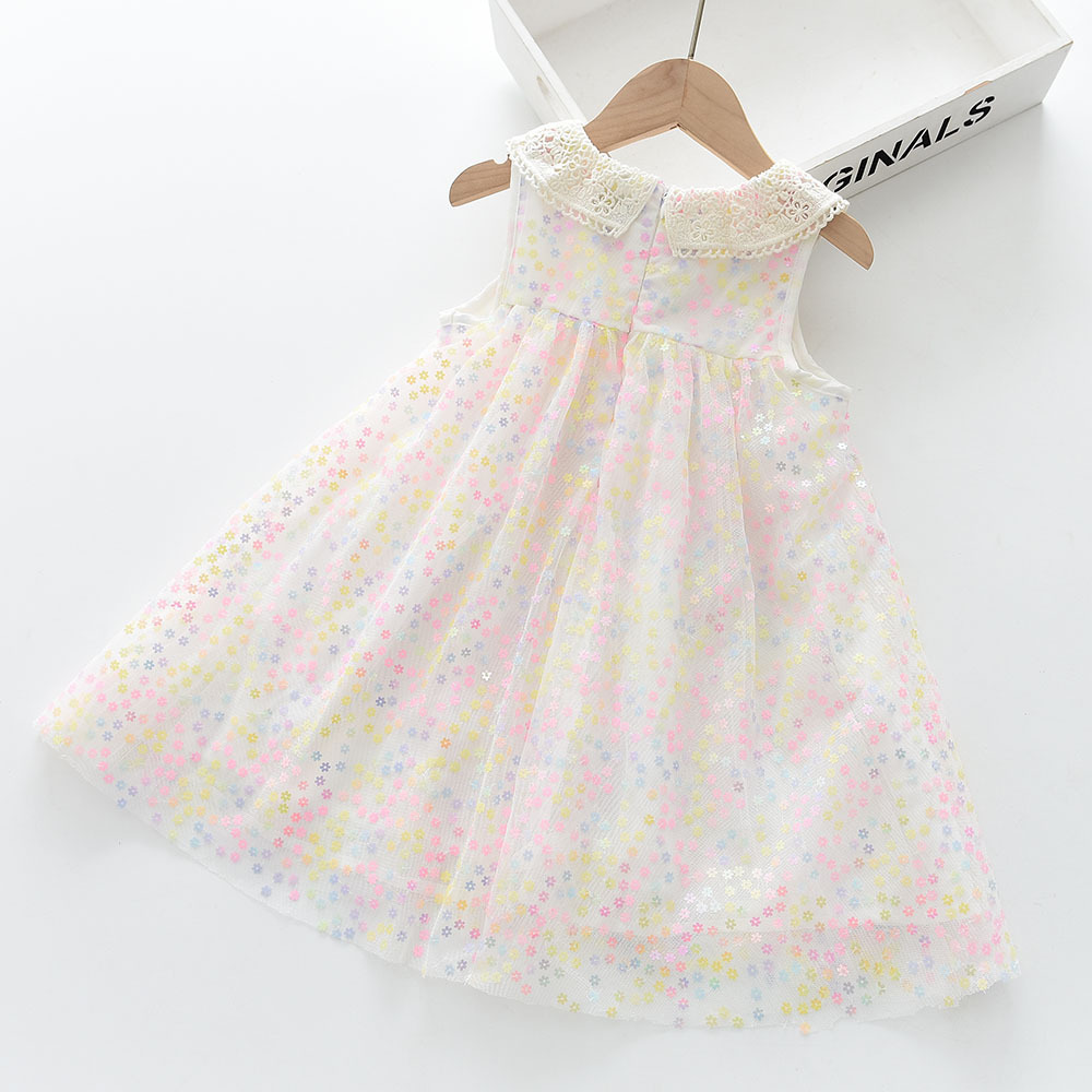 2024 New Arrival Boutique Girls Clothing Kids Tulle Dress Lace Collar Girls Princess Party Dress