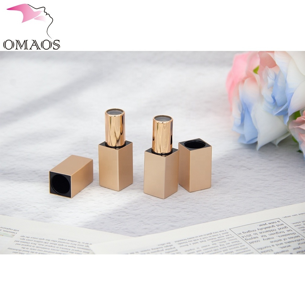 Luxury rose gold square magnetic lipstick empty case and tube aluminum unique lipstick tubes high end lipstick container