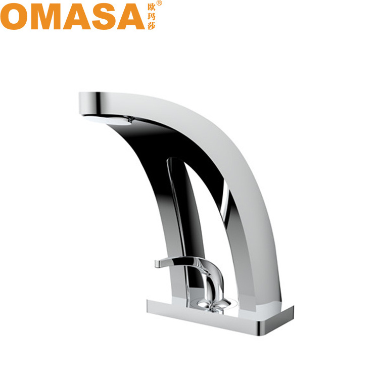 Fashion Design Rainbow Chrome Single Handle Brass Bathroom Sink Faucet