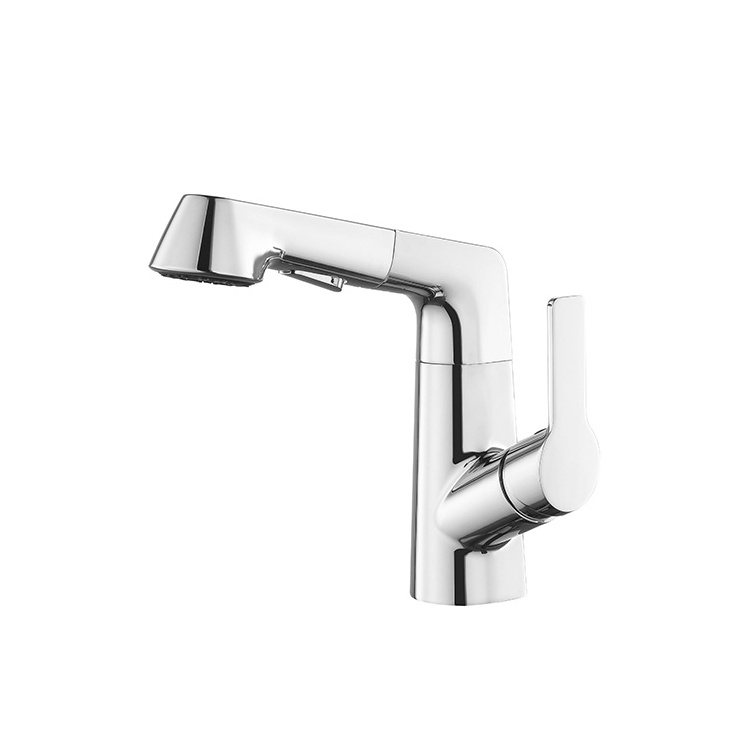 Bathroom Rotating Lift Pull Out Sink Tap Gun Metal Basin Water Mixer Tap Wash Basin Faucet