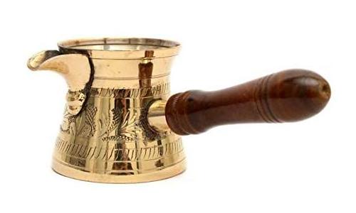 Turkish Brass Coffee Warmer and Coffee pot with Stylish Embossed Design