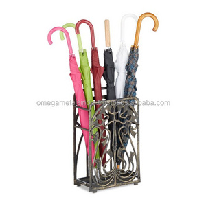 Vintage Cast Iron Umbrella Stand Handmade wrought iron umbrella stand black color customized shape and size umbrella stand