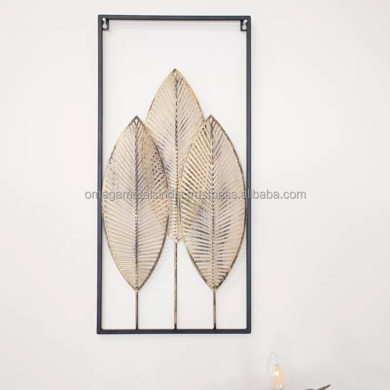 Hot Selling Black & Gold Leaf Wall Art Wall Decoration And Home Decoration