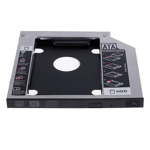 Aluminum CADDY Optical Bay 2nd SATA HDD Hard Drive CD DVD-ROM for Laptop Notebook 9.5/12.7mm