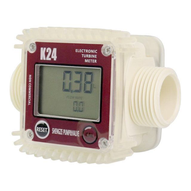 K24 Digital Turbine Flow Meter Fuel Flow meter Gauge Liquid Water Flow Measure Tools Tester