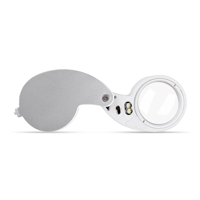 YJ71007 40x25 LED Jewelry Eye Loupe Glass Lens Eye Magnifier Magnifying