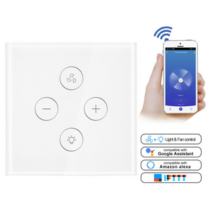 WiFi Smart Ceiling Fan Light Wall Switch, Smart Life and Tuya APP Remote Voice Control