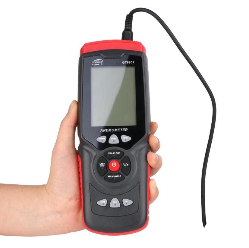 GT8907 Digital Anemometer Air Volume Tester Wind Temperature Wind Direction Wind Level Measuring Instrument High Precision