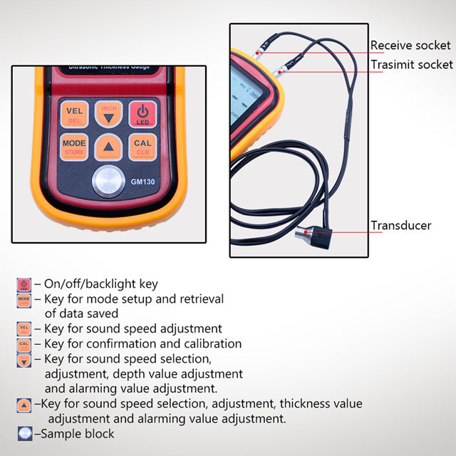 Benetech GM130 Ultrasonic Thickness Meter Paint Coating Thickness Gauge Meter