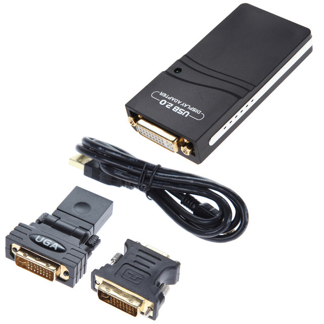 USB 2.0 UGA to DVI VGA Multi Display 1080P External Monitor Converter Connector Graphic Adapter