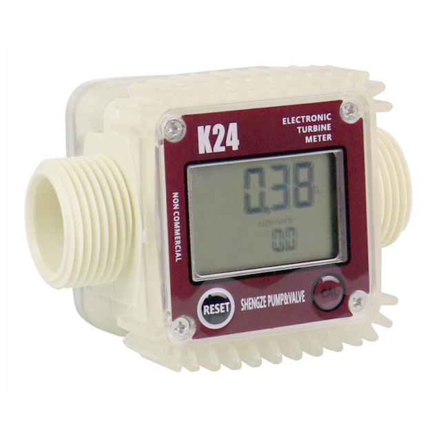 K24 Digital Turbine Flow Meter Fuel Flow meter Gauge Liquid Water Flow Measure Tools Tester