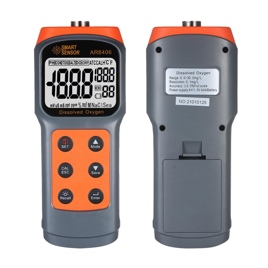 SMART SENSOR AR8406 Portable Digital Dissolved Oxygen  Analyzer Detector Meter DO/Water Quality Tester