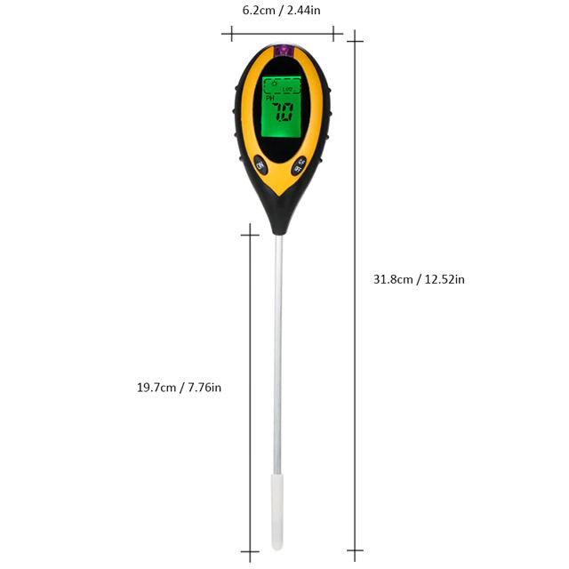 4-in-1 Soil Tester PH Moisture Temperature Meter Measurement Analysis Instruments