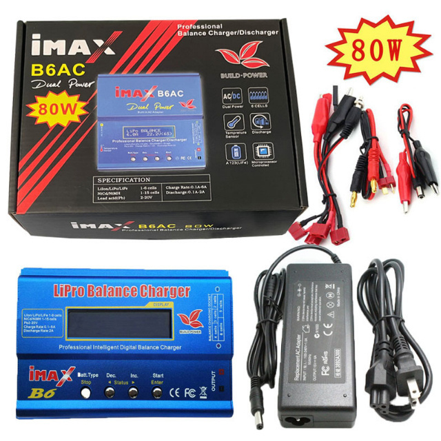 IMAX B6 B6AC 80W Multi-functional Smart Charger/Balance Charger/Full Set with Power Cord