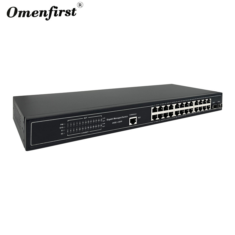 24 POE ports 1000Mbps L2 managed POE switch Gigabit network switch With 2 SFP fiber interface