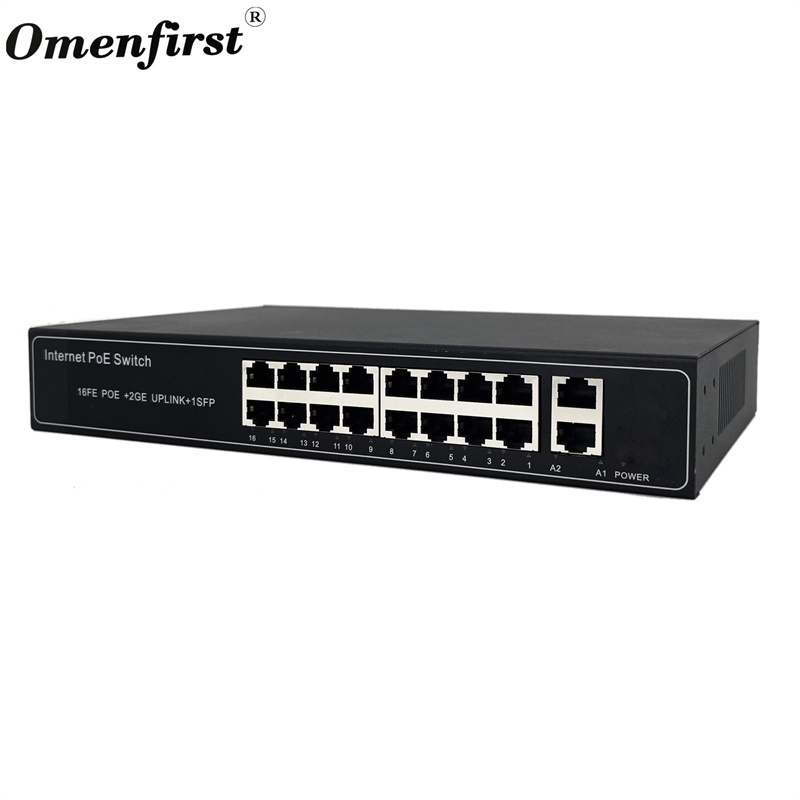 16-Port Gigabit Uplink PoE Switch 2 Combo Uplink with Ai poe switch 16 port