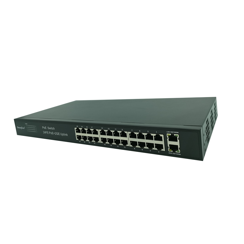 24 ports poe 24 network Switch 10/100Mbps and 2 Gigabit Ethernet Switch RJ45