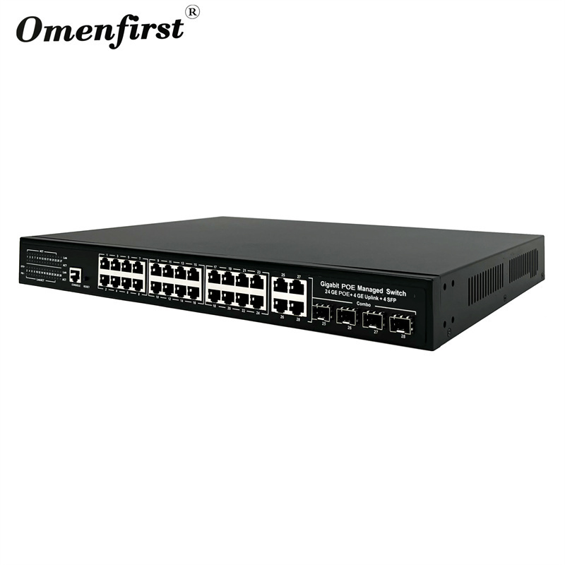 Layer 2 management 24 port gigabit PoE switch 32 port network switch with 4 * 1000M SFP optical port management switch