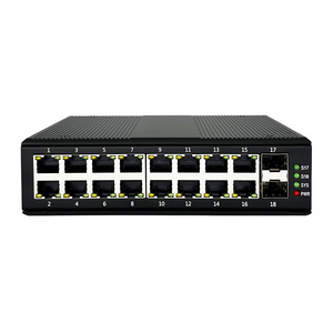 Industrial ethernet switch 16 port gigabit poe 48v with 2 sfp sc unmanaged 1000m network switch