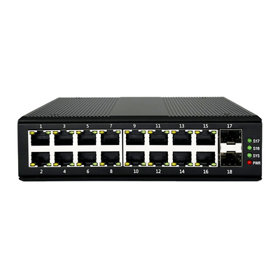 Industrial ethernet switch 16 port gigabit poe 48v with 2 sfp sc unmanaged 1000m network switch