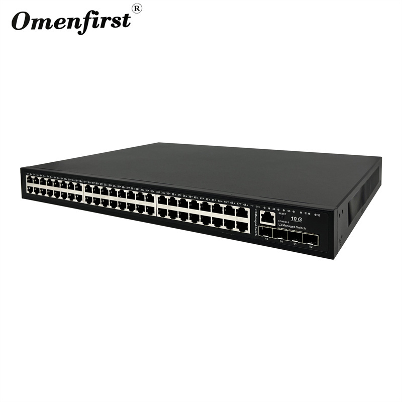 l3 manageable 10/100/1000mbps poe 48 port switches with  4 10 gb sfp acorid ethernet switch Convergence managed Vlan support