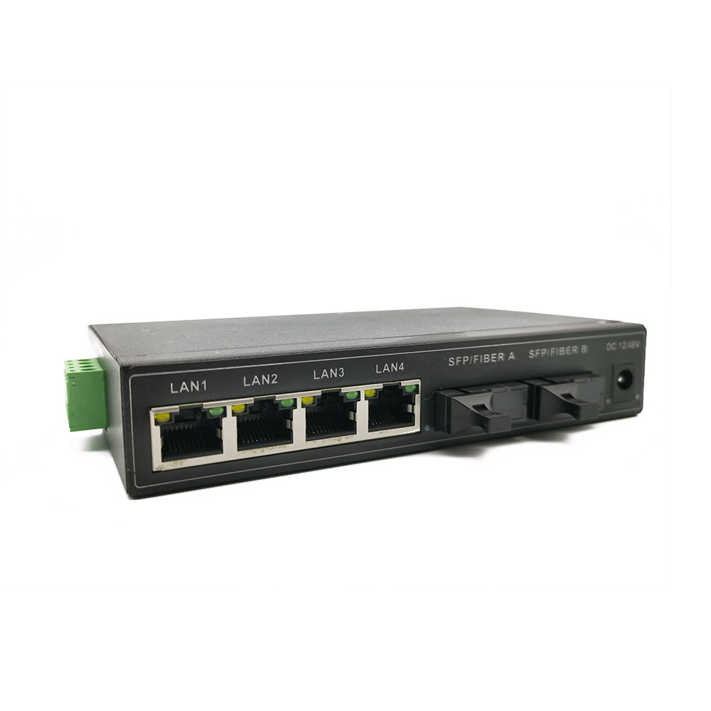 OEM 4+2 Port Gigabit Network Ethernet PoE Switch 48V 10/1000M industrial media converter fiber optic poe switch