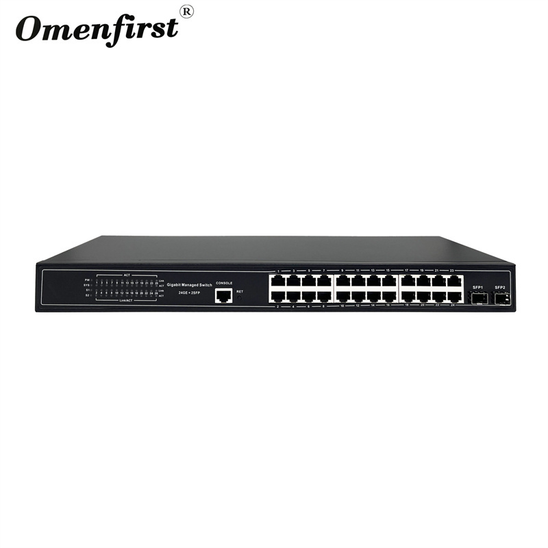 24 POE ports 1000Mbps L2 managed POE switch Gigabit network switch With 2 SFP fiber interface