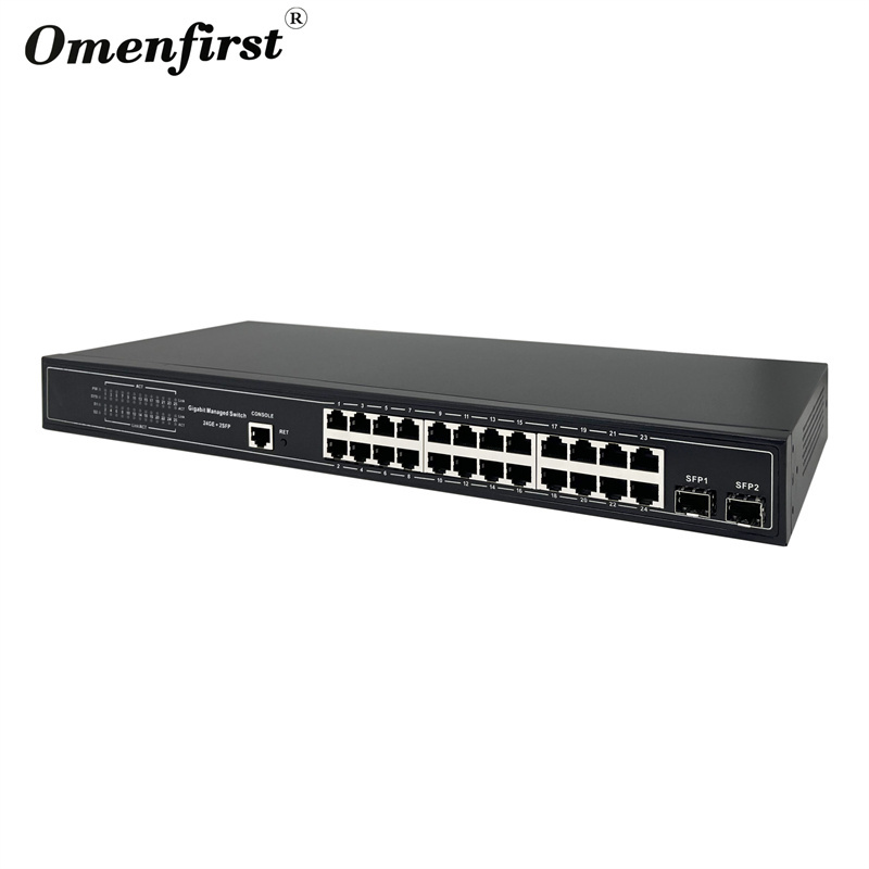 24 POE ports 1000Mbps L2 managed POE switch Gigabit network switch With 2 SFP fiber interface