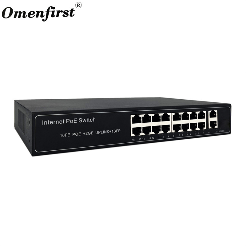 16-Port Gigabit Uplink PoE Switch 2 Combo Uplink with Ai poe switch 16 port