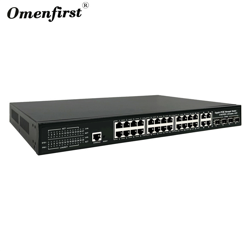 Layer 2 management 24 port gigabit PoE switch 32 port network switch with 4 * 1000M SFP optical port management switch