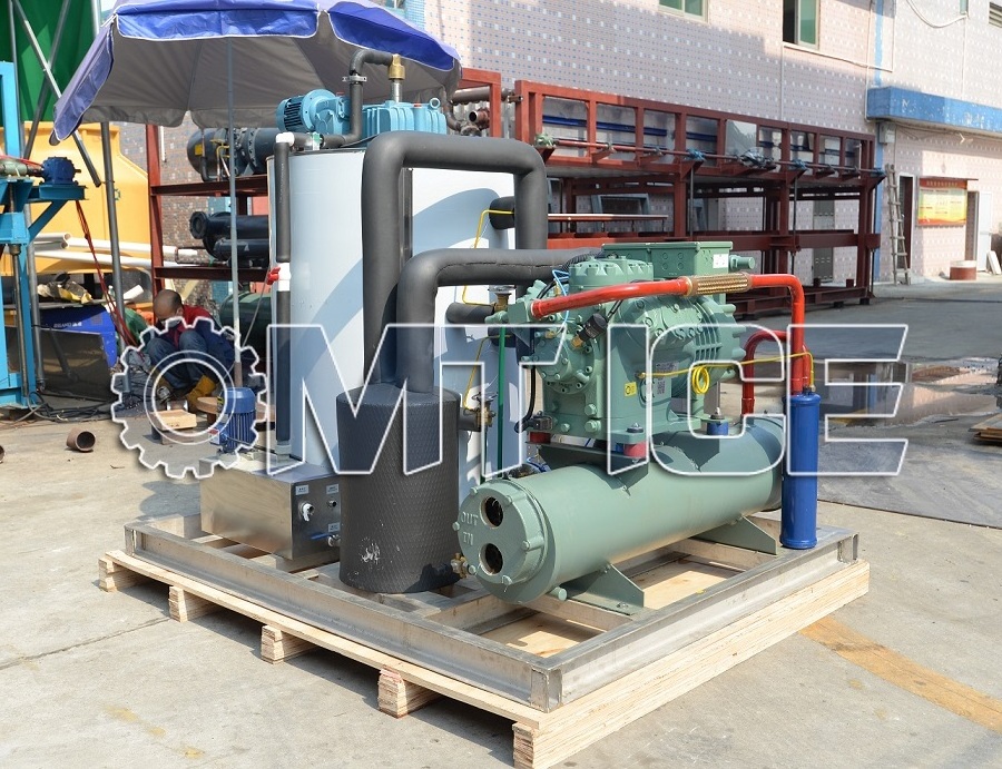 OMT 5Ton/24hrs sea salt water ice flake making machine for tuna fishing boats